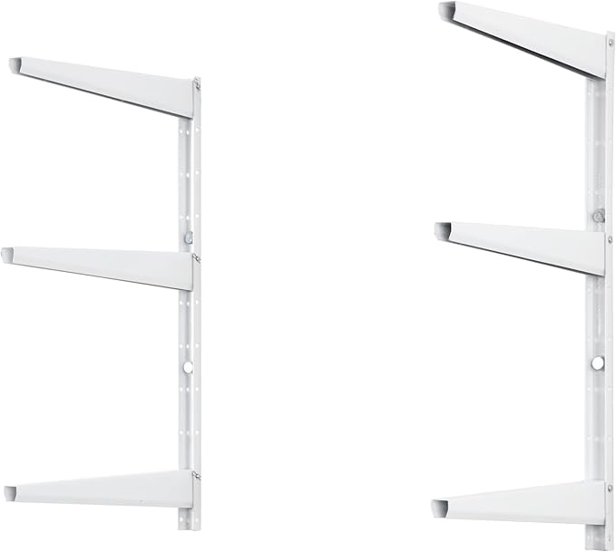 Delta Minimalistic White Shelf Brackets Cycle, Set of 6 Fully Adjustable 12-inch Heavy Duty Shelf Brackets, Holds Up to 480 lbs, Modern Shelf Bracket for Wood Shelves