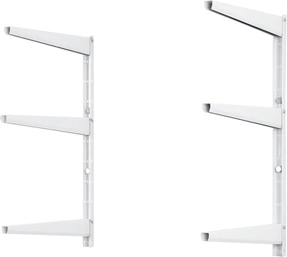 Delta Minimalistic White Shelf Brackets Cycle, Set of 6 Fully Adjustable 12-inch Heavy Duty Shelf Brackets, Holds Up to 480 lbs, Modern Shelf Bracket for Wood Shelves