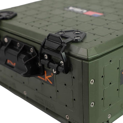 YakAttack ShortStak Solo Storage Box - Size & Color Options | Standalone Low-Profile Crate with Lid, Hinges & Latches | GridLoc Mounting Panels | Slider Feet for Under-Seat Use | Made in USA