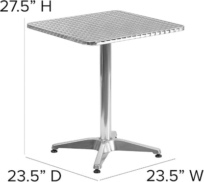 Flash Furniture Mellie 23.5'' Square Aluminum Indoor-Outdoor Table with Base