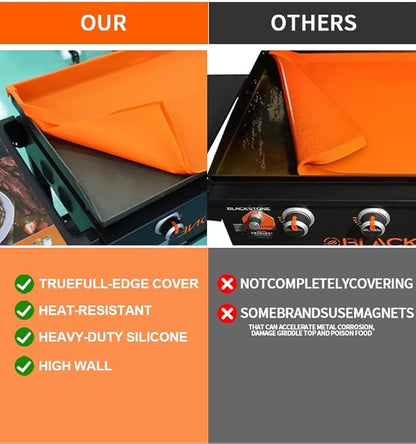 36in Premium Silicone Griddle Cover Mat for Blackstone Griddle 36 Inch - Hermetic Protection from Rust & Debris All Year, Fits All Blackstone 36 Inch Models - Food Grade Silicone（Orange）