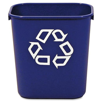 Rubbermaid Commercial Deskside Recycling Container, 3.4-Gallon, Blue, Small, Plastic, for Bedroom/Bathroom/Office, Fits Under Desk/Sink/Cabinet, Pack of 12