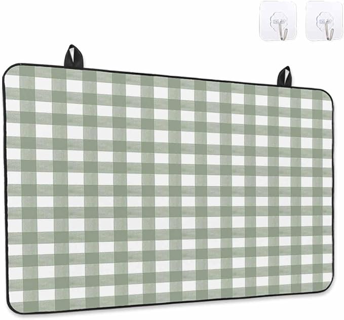 Stove Top Covers for Electric Stove 24x21 Inches, Sage Green Buffalo Plaid HeatResistant Glass Cooktop Protector, Country Green White Checker Modern Ceramic Stovetop Countertop Covers Mat, Oven Cover