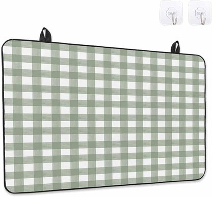 Stove Top Covers for Electric Stove 36x21 Inches, Sage Green Buffalo Plaid HeatResistant Glass Cooktop Protector, Country Green White Checker Modern Ceramic Stovetop Countertop Covers Mat, Oven Cover