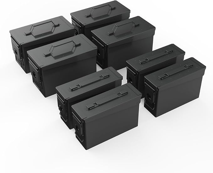 PATRON 30 & 50 Cal Ammo Can Metal Ammo Box Storage Crate Case for Shotgun Bullet Rifle Ammunition Waterproof (Black or Green)