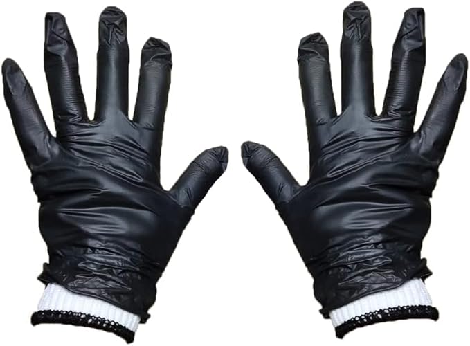 LavaLock Disposable Nitrile BBQ Gloves with Cotton Liners for Outdoor Cooking Grilling Smokers and Barbecue Competition (Medium 100 Count Black)