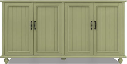 Scurrty 62'' Coffee Bar Cabinet Kitchen with Storage, Buffet Cabinet with Storage, Sideboard Buffet for Dinning Room, Kitchen & Living Room (4 Doors, Green)