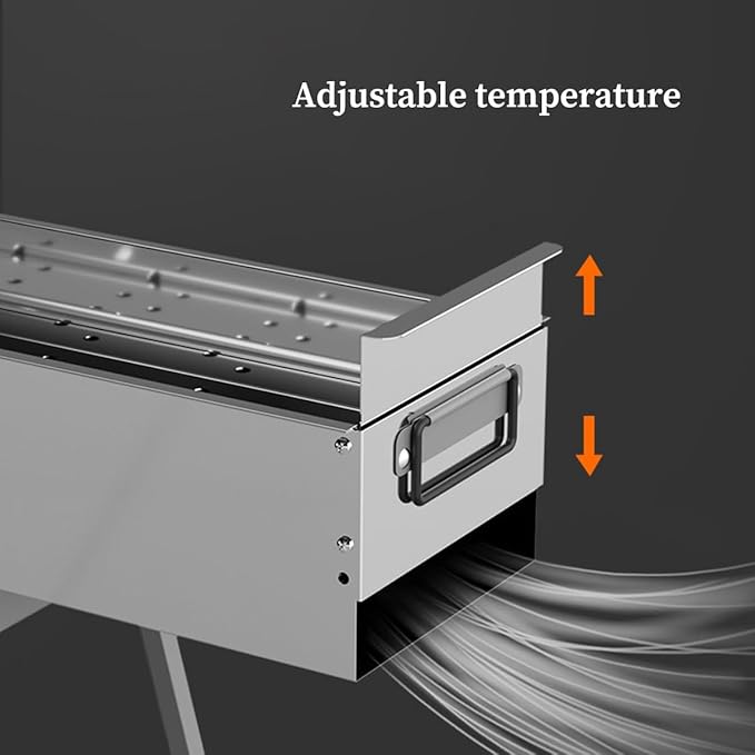Barbecue Grill,Portable Charcoal Foldable Grill, 80cm Grills Outdoor Cooking for Travel, Camping Smoker BBQ Grill for Outdoor Cooking,Camping,Backyard (Color : /Silver, Size : D)