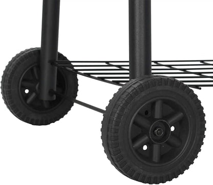 Offset Smoker Charcoal Grill with Side Firebox, Outdoor Barbecue BBQ Smoker for Backyard Cooking, Heavy Duty Steel Grill with Built-in Thermometer and Wheels