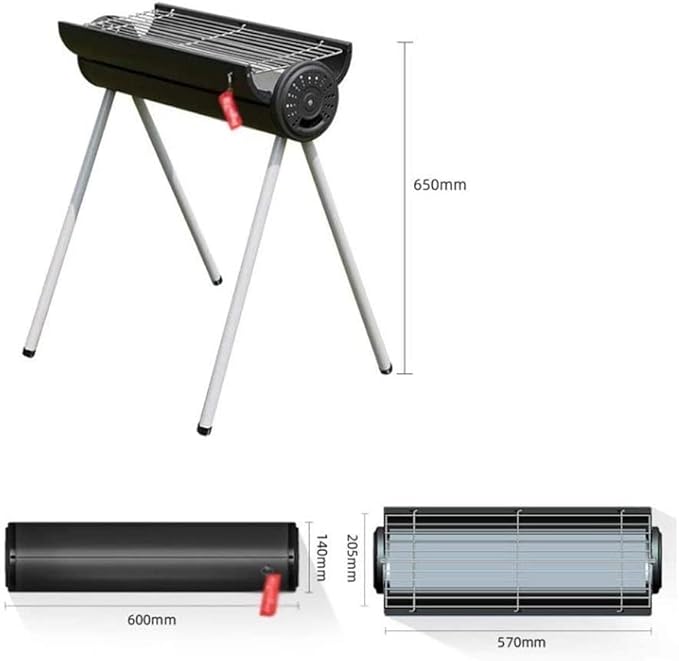 Portable Charcoal Grill for Camping BBQ, Outdoor Barbecue Grill with Thick Large Rack, Foldable Charcoal Grills for Backpacking Picnic Party, Easy Clean BBQ Grill,A-1