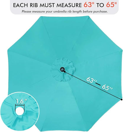 ontheway 11FT Patio Umbrella Enhanced Replacement Canopy Market Table 8 Ribs Umbrella Canopy