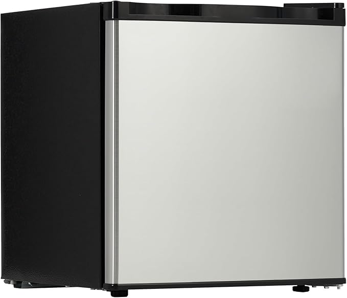 Mini Fridge with Freezer 1.7 Cu.Ft. Single Door Compact Fridge Adjustable Thermostat,Removable Glass Shelves,Ideal for Compact Spaces Bedroom Dorm,Silver
