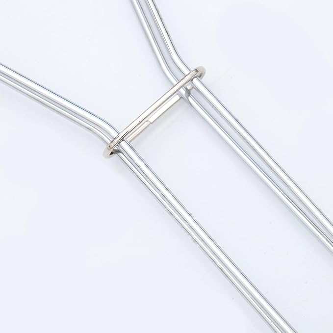 UPKOCH 4 Pcs Grill Basket, Stainless Steel Folding Fish Roasting Rack For Charcoal Grill, Barbecue Clip Net For Meat, Steak, Shrimp, Vegetables, Portable For Camping
