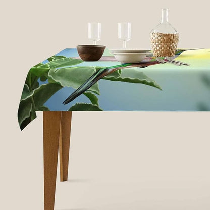 TKS MITLAN Tablecloth Hummingbird Table Cloth Rectangle Table 60 x 84 Inch Spring Flowers Humming Bird Kitchen Decorations for Home Dinner Party