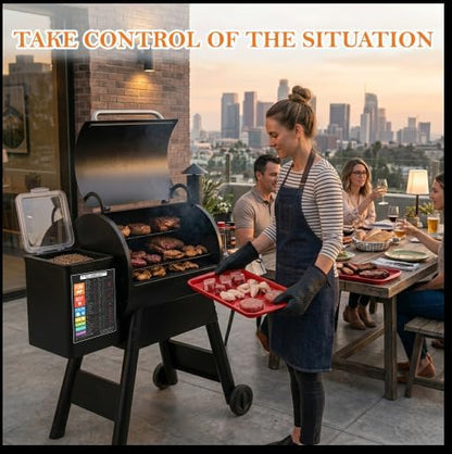 FIRE RIOT Grilling Prep & Serve Trays Set, BBQ Trays for Marinating Raw & Cooked Food with Heat Resistant Silicone Gloves & Meat Smoking Guide, Dishwasher Safe