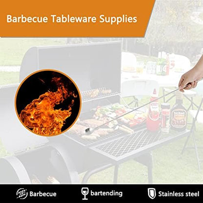 Extendable Spoon,62cm Long Stainless Steel Telescopic Extendable for Barbecue Tableware Supplies 8.66~24.4inch (Spoon)