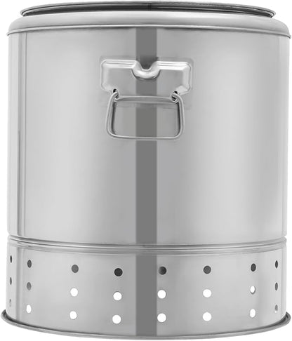Portable Smokeless Charcoal Barrel Grill, Stainless Charcoal BBQ Grill Barrel 360 Vertical Barrel Grills Charcoal Barbecue Grill Stainless Steel Barrel Charcoal Smoker with 20 Skewers for 3-6 People