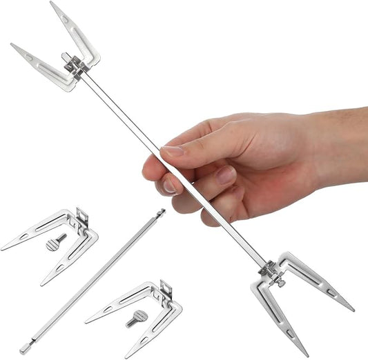DOITOOL Stainless Steel 9.84 Inch Air Fryer Rotisserie Fork Universal Roast Chicken Grill Spit Rod for Bbq Kitchen Accessories