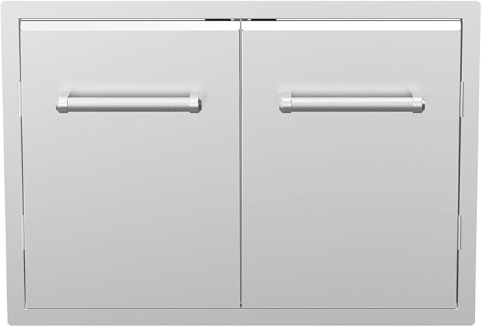SPIRE 33" Built-in Double Access Door, Stainless Steel, Heavy-Duty Handles, Universal Mount, Perfect for Outdoor Kitchens & Islands, BBQ, Outdoor Grilling, Backyards, 780-0018B