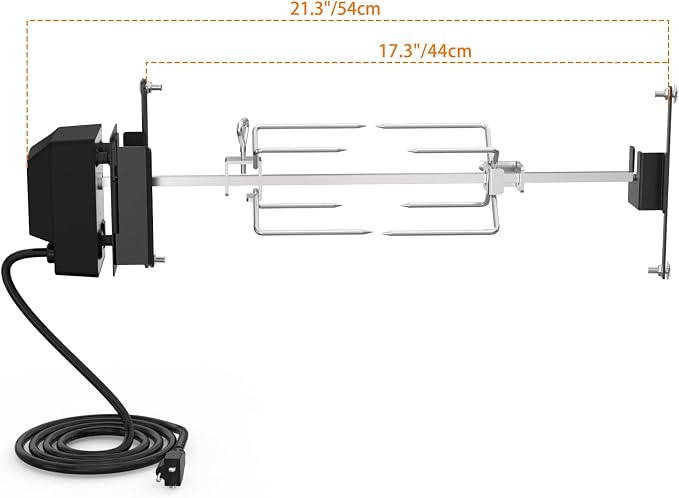 onlyfire Stainless Steel Grill Rotisserrie Kit for Weber 18-inch WSM Cooker | Grilling Accessories for Outdoor Cooking