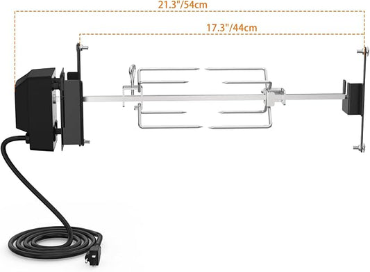 onlyfire Stainless Steel Grill Rotisserrie Kit for Weber 18-inch WSM Cooker | Grilling Accessories for Outdoor Cooking