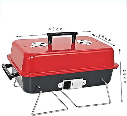 Portable Charcoal Grill, Upgraded Tabletop Outdoor Barbecue Grill Smoker with Lid, Durability That Lasts, Tempreture Control at Will, for Outdoor Cooking Backyard Camping Picnics Beach