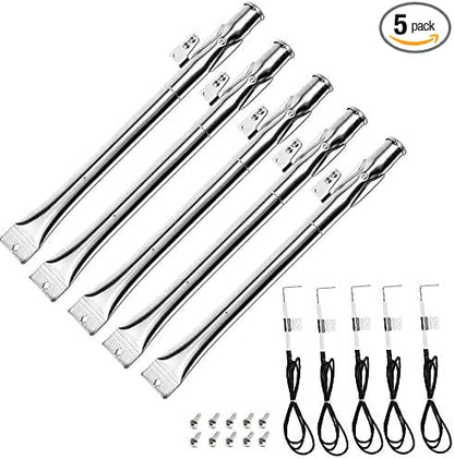 Burner Tube & Igniter Replacement Kit for Nexgrill 720-0888, 720-0888N, 720-0830D and More, Grill Replacement Parts for Home Depot Nexgrill 720-0830H, Stainless Steel BBQ Grill Repair Kit, 5 Pack