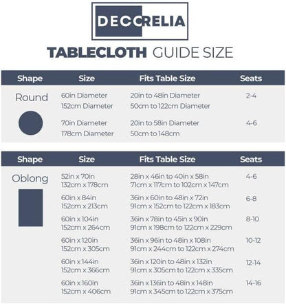 Decorelia Faux Linen Waterproof Tablecloth,Denim Blue,120" x 60" (Rectangular)