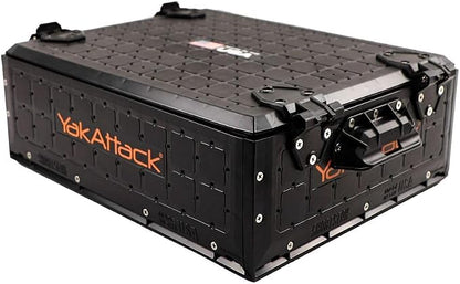 YakAttack ShortStak Solo Storage Box - Size & Color Options | Standalone Low-Profile Crate with Lid, Hinges & Latches | GridLoc Mounting Panels | Slider Feet for Under-Seat Use | Made in USA