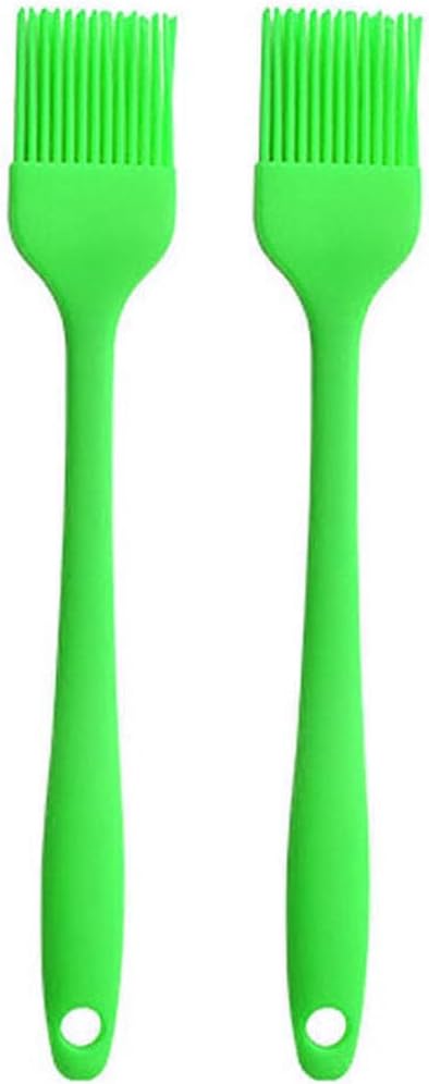Silicone Oil brush, for BBQ Kitchen Cooking Baking and Grilling (2 PCS,green)