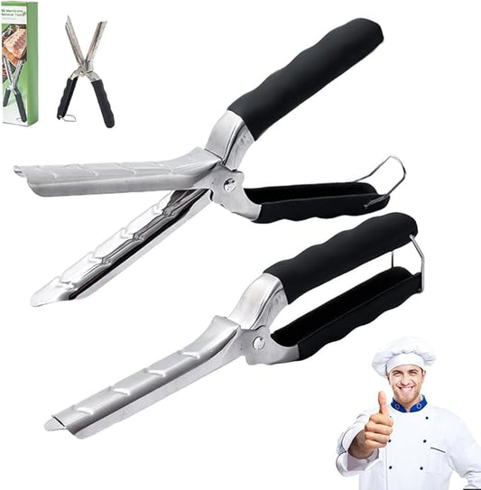 Professional Rib Prep Tool – 132g Thick 304 Stainless Steel Rib Membrane Removal Tool, BBQ Rib Skinner, Ergonomic Design, Easy to Clean, Durable,Spare Ribs