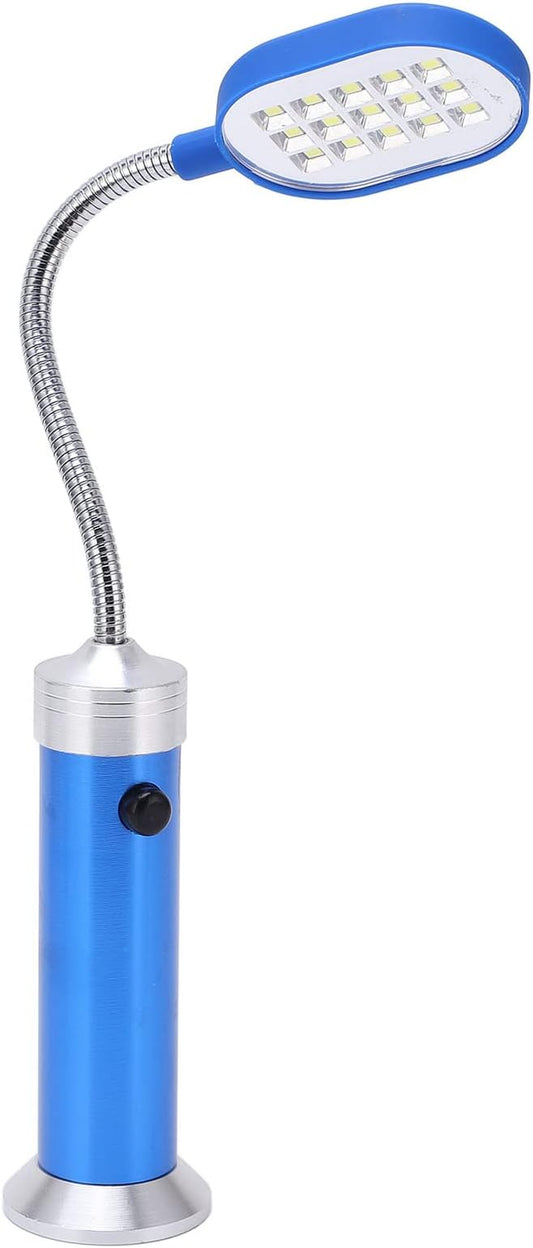 Magnetic Gooseneck Lamp, 360 Adjustable High Brightness LED Work Light with Weather Base for Fishing BBQ Camping (Blue)