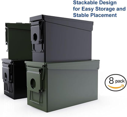 PATRON 30 & 50 Cal Ammo Can Metal Ammo Box Storage Crate Case for Shotgun Bullet Rifle Ammunition Waterproof (Black or Green)