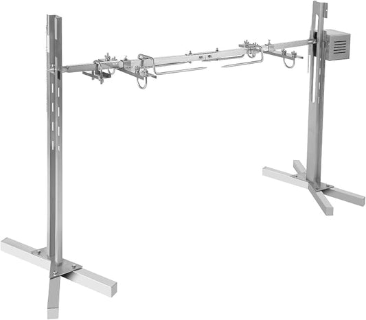 Rotisserie Grill Kit, 53" Outdoor Ele ctric Stainless Steel Tripod Rotisserie Stand 88 LBS Pig Lamb Spit Rotisserie Grill with 25W Motor & Adjustable Height for Outdoor Camping Party