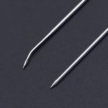 GSHLLO 20 Pcs Stainless Steel Cooking Needles Goose Poultry Needles Turkey Roasting Needle Metal Rotisserie Needle Meat Trussing Tying Needle Pork Sewing Up Needles for Securing Stuffed Chicken