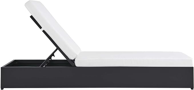 Modway Tahoe Aluminum Outdoor Chaise Lounge in Gray White with Weather-Resistant Cushions, Perfect Patio Sunbed or Recliner Chair for Pool Furniture