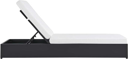 Modway Tahoe Aluminum Outdoor Chaise Lounge in Gray White with Weather-Resistant Cushions, Perfect Patio Sunbed or Recliner Chair for Pool Furniture