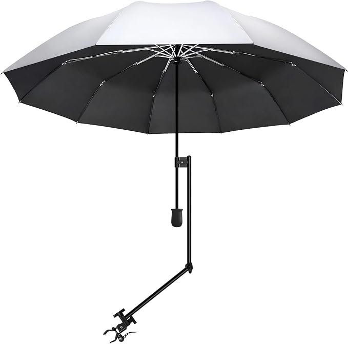 XLINGZA UPF 50+ UV Protection Beach Umbrella with Adjustable Universal Clamp