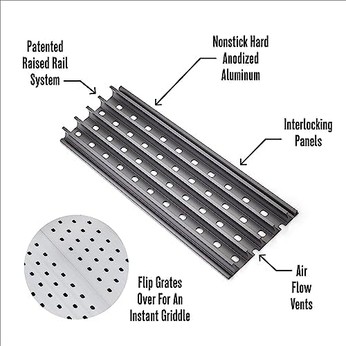 GrillGrate Sear Station | Universal Grill Grate | Sear Grates for Pellet Grill 15” Deep and Up | Pellet Grill Accessories | Hard Anodized Aluminum |15” Deep x 15.375” Wide