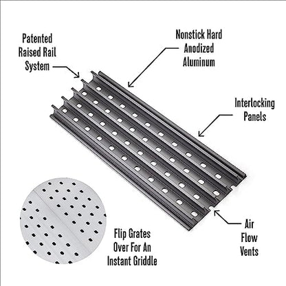 GrillGrate Sear Station | Universal Grill Grate | Sear Grates for Pellet Grill 15” Deep and Up | Pellet Grill Accessories | Hard Anodized Aluminum |15” Deep x 15.375” Wide