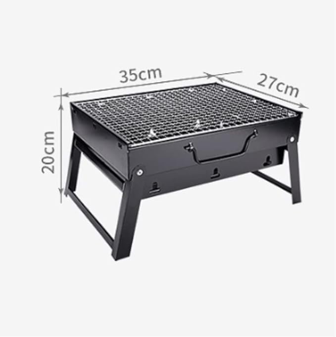 Barbecue Charcoal Grill Portable Folding Charcoal Grill Tabletop Outdoor Stainless Steel Barbecue BBQ Grill for Outdoor Cooking Picnic Charcoal BBQ Grill(35 * 27 * 20cm)