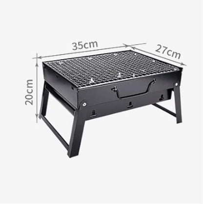 Barbecue Charcoal Grill Portable Folding Charcoal Grill Tabletop Outdoor Stainless Steel Barbecue BBQ Grill for Outdoor Cooking Picnic Charcoal BBQ Grill(35 * 27 * 20cm)