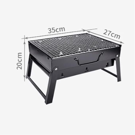 Barbecue Charcoal Grill Portable Folding Charcoal Grill Tabletop Outdoor Stainless Steel Barbecue BBQ Grill for Outdoor Cooking Picnic Charcoal BBQ Grill(35 * 27 * 20cm)