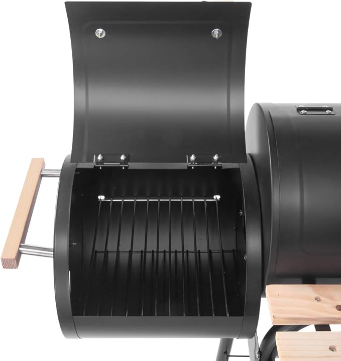 44-inch Charcoal Grill Offset Smoker, Portable Camping Grill for 6-10 People, Braised Roast, Patio and Backyard Picnic Grill