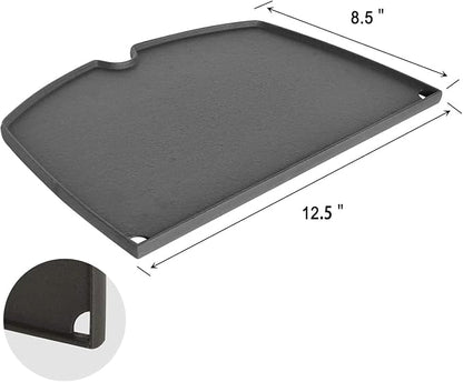 SHINESTAR 6558 Cast Iron Cooking Griddle for Weber Q100, Q1000, Q120, Q1200, Q140, Q1400 Series Gas Grills, Porcelain Enameled Griddle Plate Replacement Parts, 12.6 x 8.6 Inches