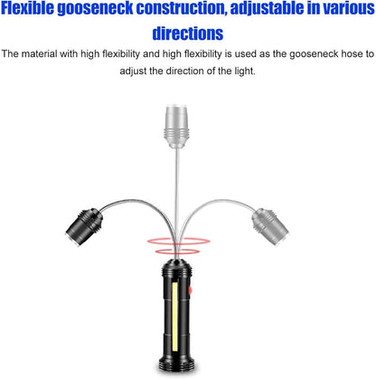 TOPINCN Barbecue Grill Light for Outdoor with Side Lamp Flexible Gooseneck Magnetic BBQ Light Grill Lamp Water and Heat Resistants