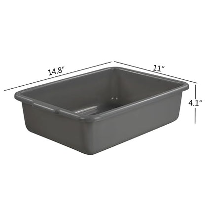 Teyyvn Plastic Bus/Utility Box, Commercial Wash Basin Tote Box, 4-Pack