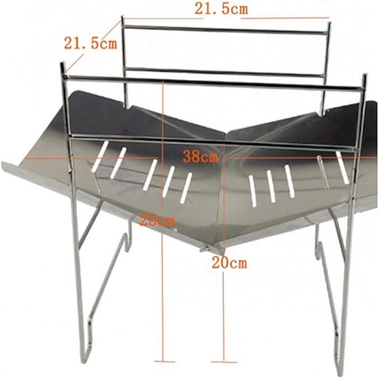Portable Charcoal Grill for Camping BBQ Grills Outdoor Barbecue Grill Mini Stainless Steel Folding Cooking Rack Camping Grill Travel Charcoal Grills BBQ,A-1