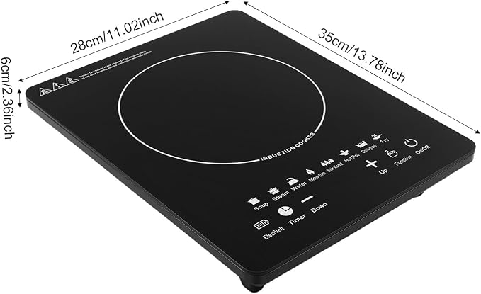 Induction Cooktop 2200W, Portable Hot Plate w/ 8 Power Levels | Countertop Portable Electric Stove with LCD Display, Timing, Adjustable Temperature for RV, Dorm, Home Kitchens
