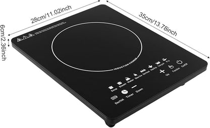 Induction Cooktop 2200W, Portable Hot Plate w/ 8 Power Levels | Countertop Portable Electric Stove with LCD Display, Timing, Adjustable Temperature for RV, Dorm, Home Kitchens
